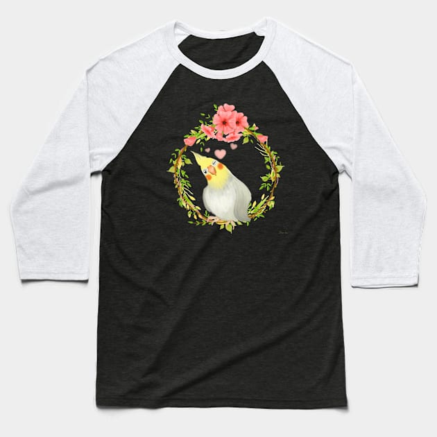 With Love from the Sweetest Cockatiel Baseball T-Shirt by LittleBunnySunshine